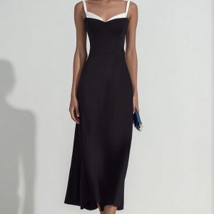 Simple Sheath Black Semi-Formal Dress