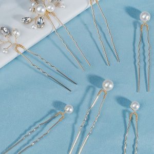 Simple Pearl Rhinestone Handmade Bridal Headpiece