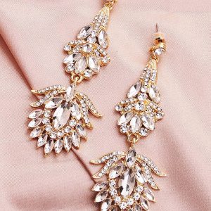 Simple Rhinestone Bridal Earrings